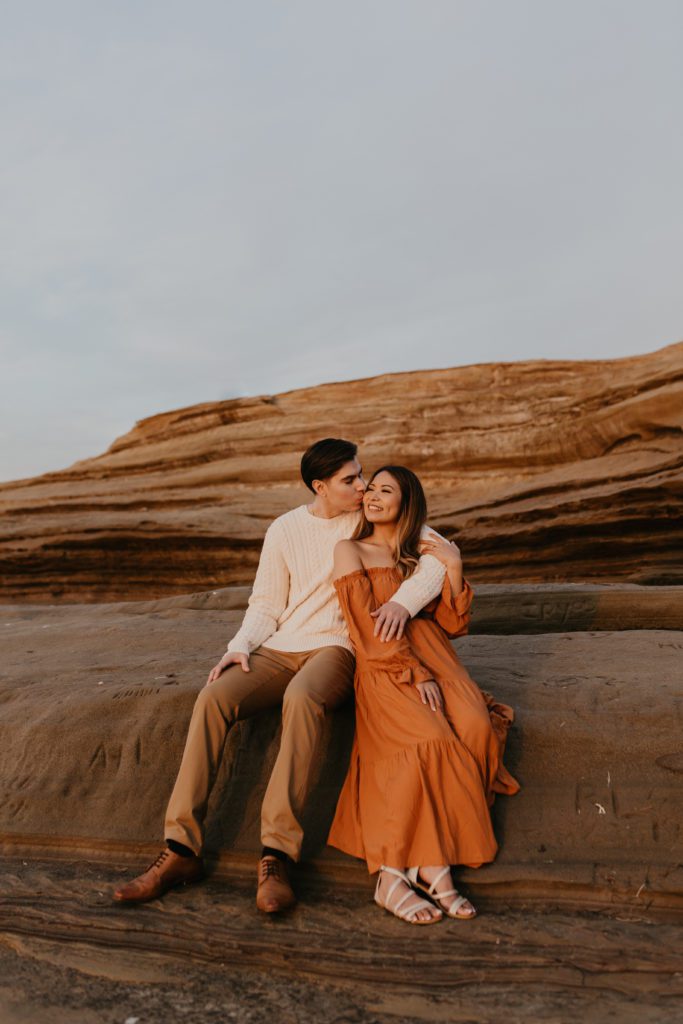 Sunset Cliffs Natural Park Engagement Photos in San Diego, California