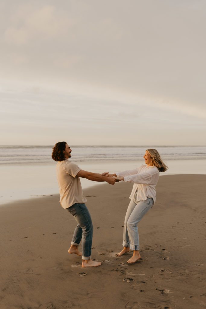 candid photography poses beach engagement session