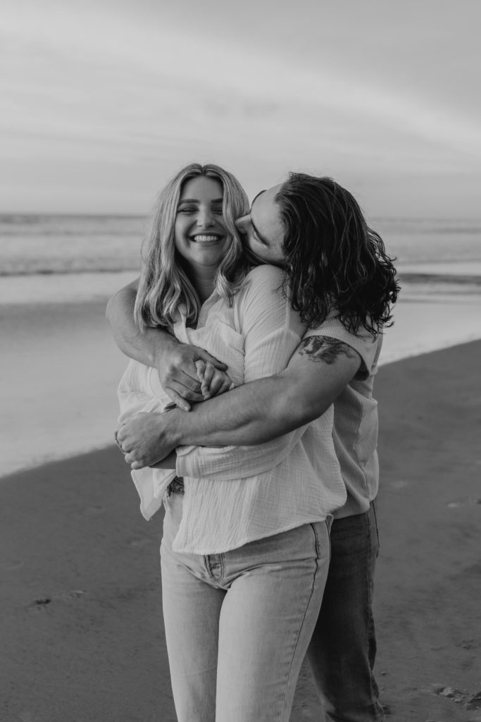 fun beach engagement photos