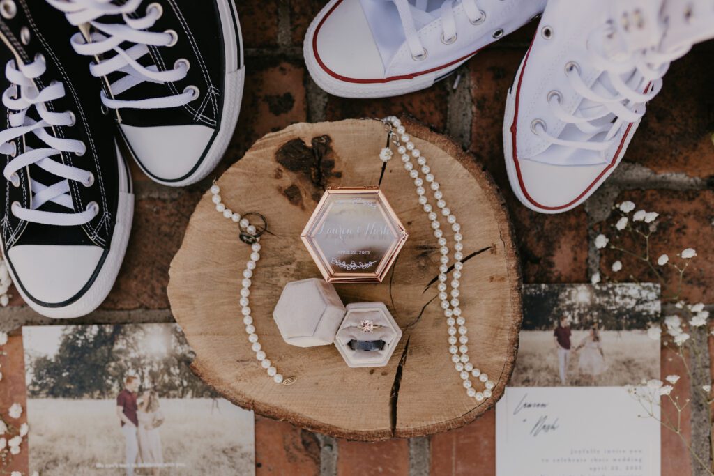 wedding day details and comfortable shoes